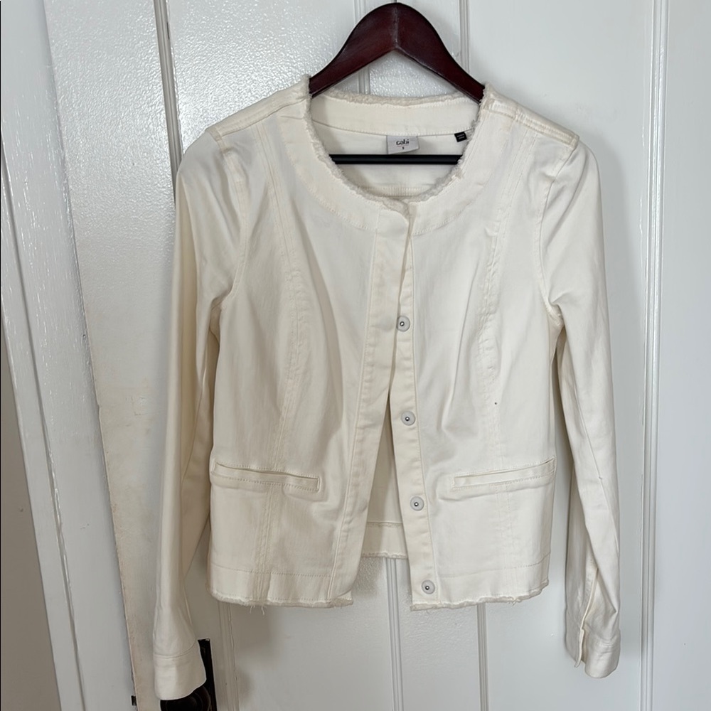 Chic Off-White Women's Cabo Jean Jacket Sz S